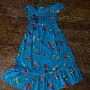 Strapless Blue summer dress